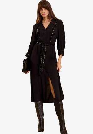 Love & Roses REGULAR FIT STUD TRIM DETAIL BELTED MIDI - Rochie tip cămașă - black