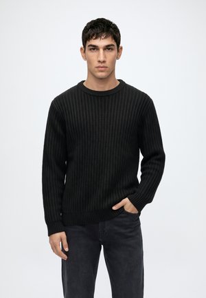 Jack & Jones, JJJAXON CREW NECK - Pullover - black