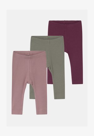 NBFROSEMARIE 3 PACK - Leggings - shadow/italian plum/deauville