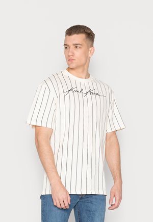 AUTOGRAPH PINSTRIPE TEE UNISEX - Jednoduché tričko - cream