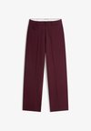 WOOL BLEND LOOSE STRAIGHT LEG TROUSERS - Pantalon classique - liberty red