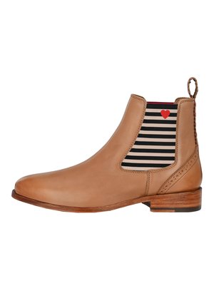 CHELSEA BOOT SUVI MIT STREIFEN UND HERZCHEN - Classic ankle boots - cognac