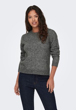JDY, JDYSILJA O-NECK - Striktrøje - dark grey melange