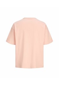 T-shirt rose clair à manches courtes vu de dos avec une coupe simple et ample et un col rond.