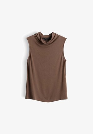 someday., SLIM DRAPED COLLAR - Débardeur - hazelnut