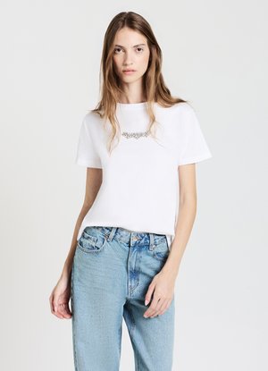 STRASS - T-shirt con stampa - bianco ottico