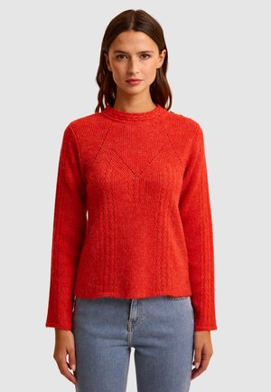 DÉCOR BOUTONS ÉPAULE - Trui - rouge