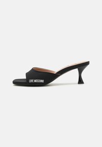 LOGO - Heeled mules - black