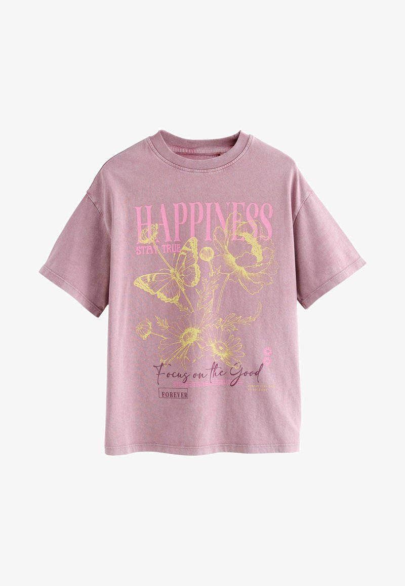 Next REGULAR FIT GRAPHIC T-shirt print pink/donkerroze