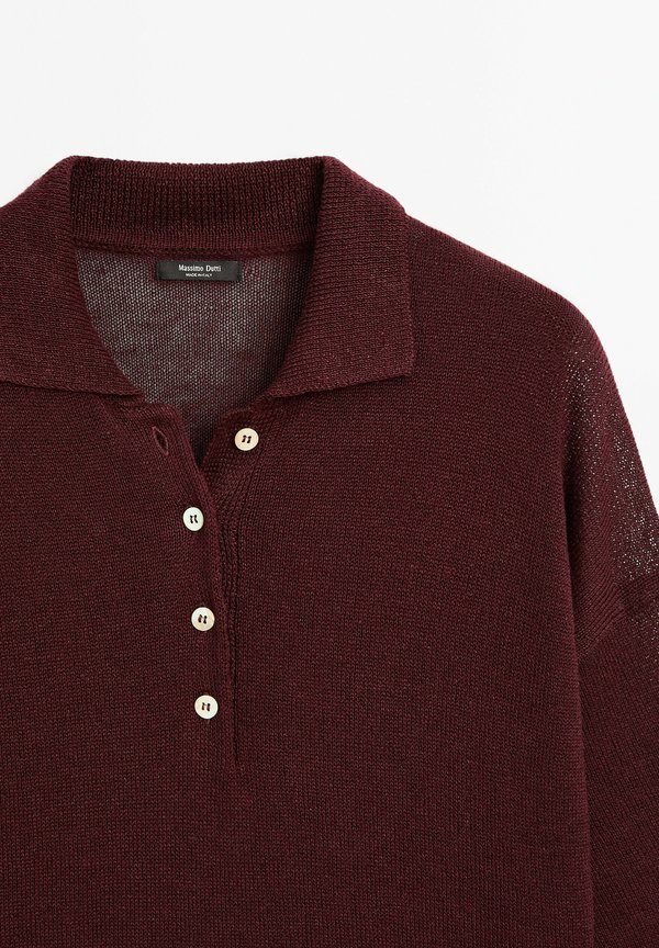 Long sleeved top - mottled bordeaux3