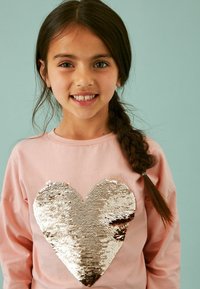 Next SEQUIN HEART STANDARD - Top s dlhým rukávom - pink gold