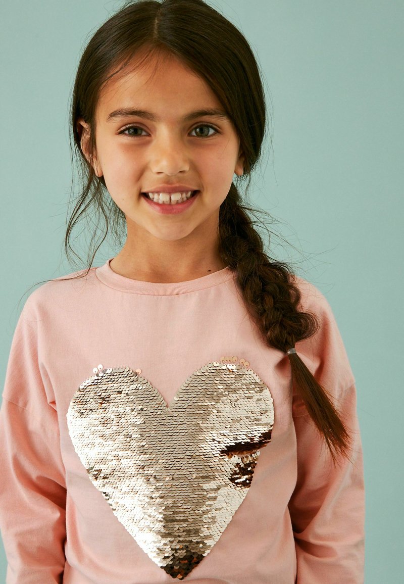 Next - SEQUIN HEART STANDARD - Longsleeve - pink gold, Vergroten