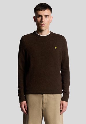 CREW NECK - Svetrík - bottle brown marl