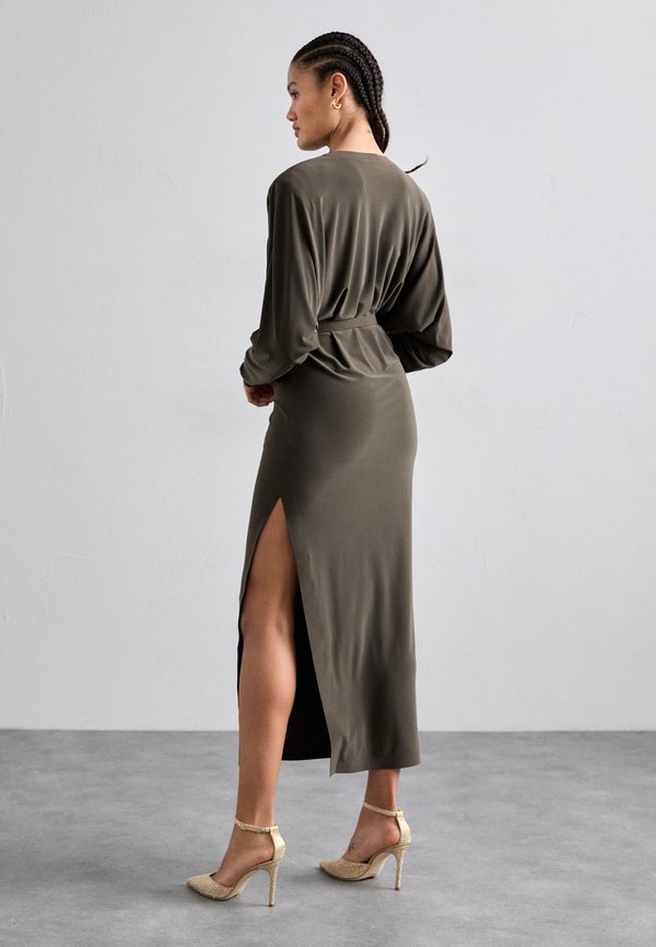 DOLMAN V NECK SIDE SLIT GOWN  - Cocktail dress / Party dress - espresso2