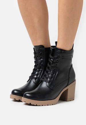 Lace-up ankle boots - black/nature