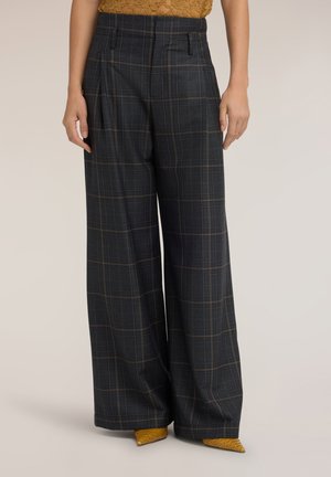 Motivi, PANTALONI PALAZZO A VITA ALTA CON FANTASIA CHECK (ITALIAN SIZE) - Pantalones - grigio