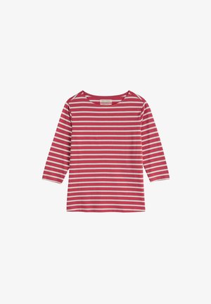 Punaste ja valgete horisontaaltriipudega pikad varrukad, ümara kaelusega särk, millel on kaeluse siseküljel silt.