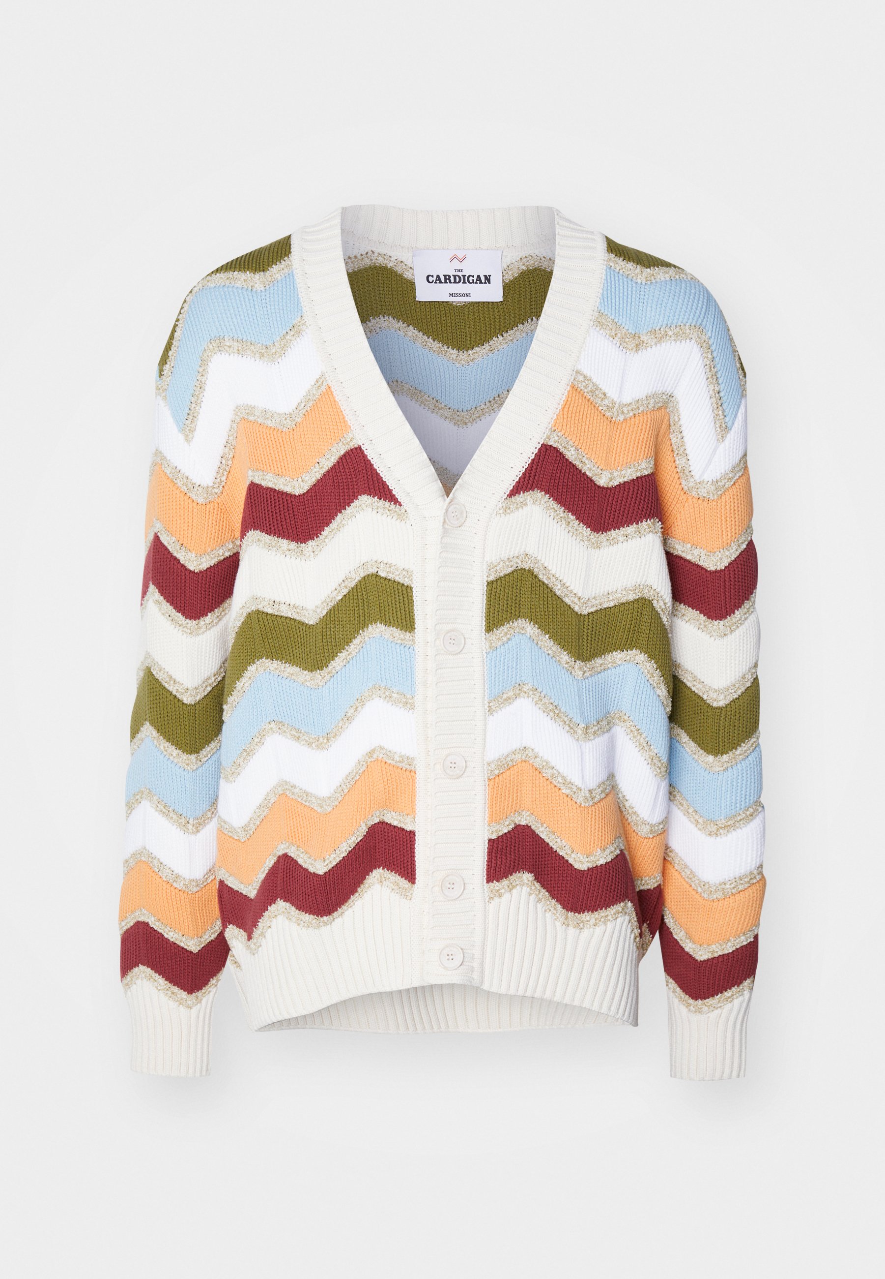 Missoni BUTTONED CARDIGAN - Cardigan - off white/orange/off