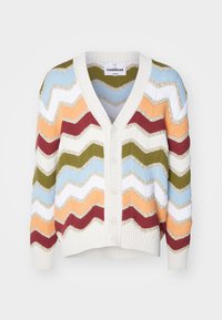 BUTTONED CARDIGAN - Kardigán - off white/orange
