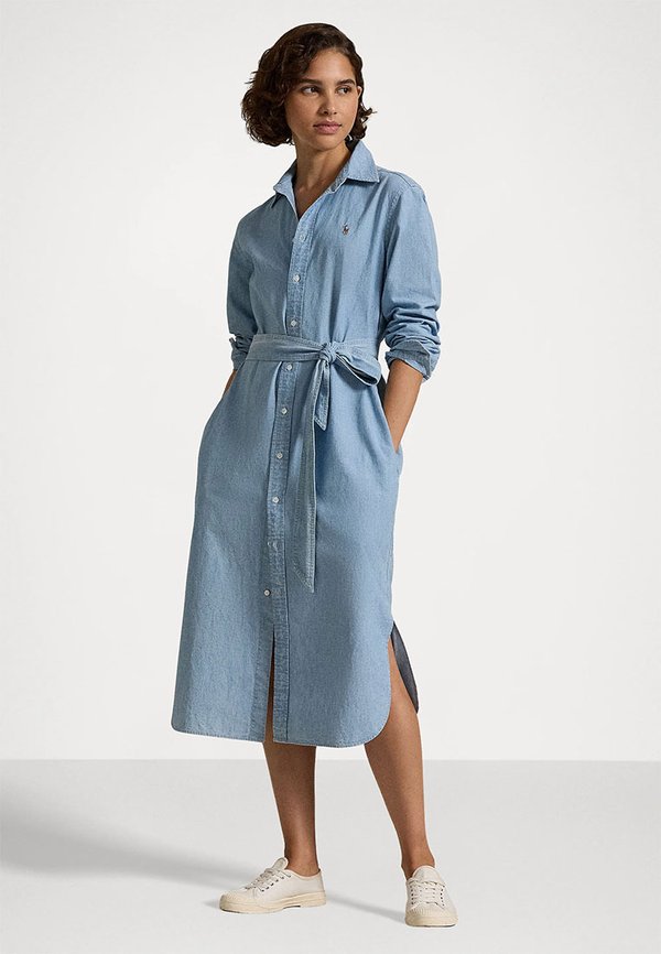 COTTON CHAMBRAY BELTED SHIRTDRESS - Denim dress - chambray2