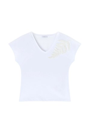 Motivi, T-SHIRT CON RICAMO SULLA SPALLA - T-shirts print - bianco