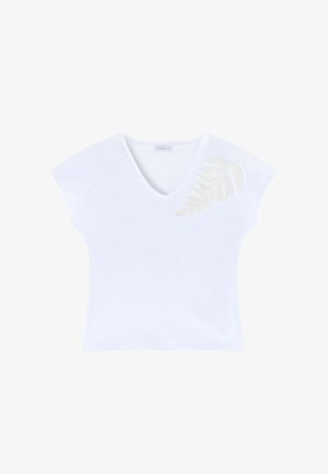 Motivi, T-SHIRT CON RICAMO SULLA SPALLA - T-shirts print - bianco