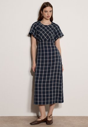 Apricot, CHECK PRINT MIDAXI DRESS - Φόρεμα ημέρας - navy