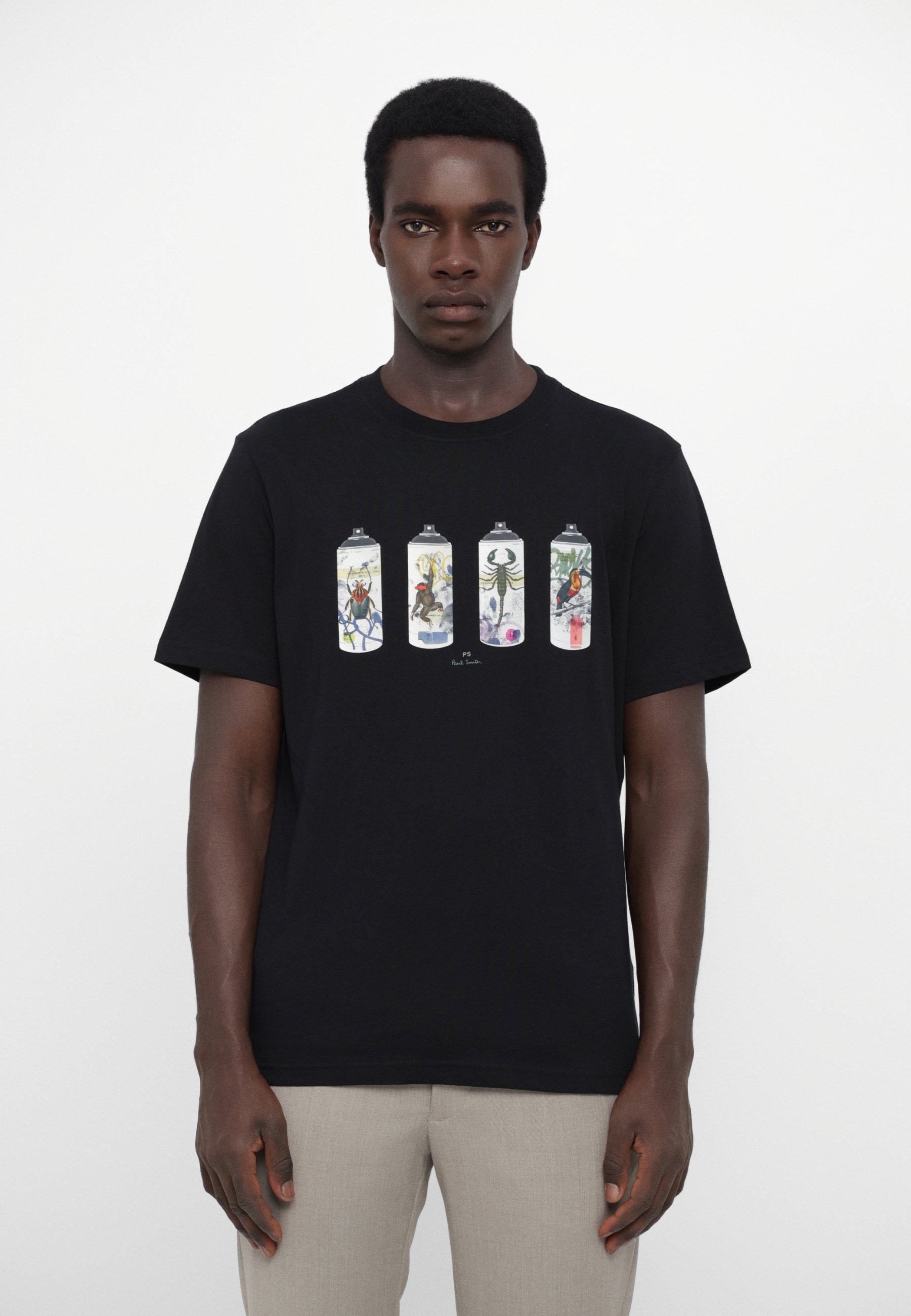 トップス Paul Smith Smith Spray Logo shirt XL PS Paul Smith ANIMAL SPRAY CANS - Print T-shirt - black - Zalando