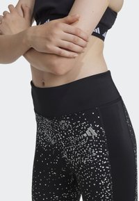 adidas Performance JUNIOR - Leggings - black/silver met.