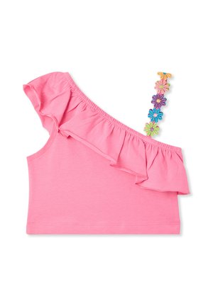 WITH FRILL AND LITTLE FLOWERS - Top - rosa bubble
