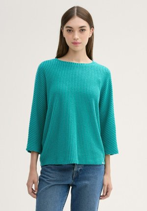 TOM TAILOR DENIM 7/8 ARM  MIT WAFFELSTRUKTUR - Jumper - jade green