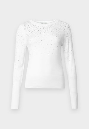 ONLY ONLSOLITA STONE DETAIL O NECK - Striktrøje - cloud dancer