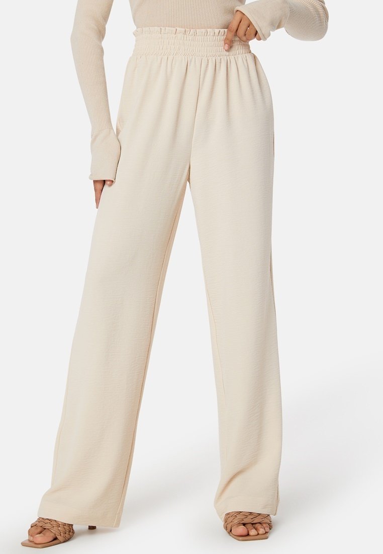 Bubbleroom SMOCK WAIST TROUSERS - Broek - tan