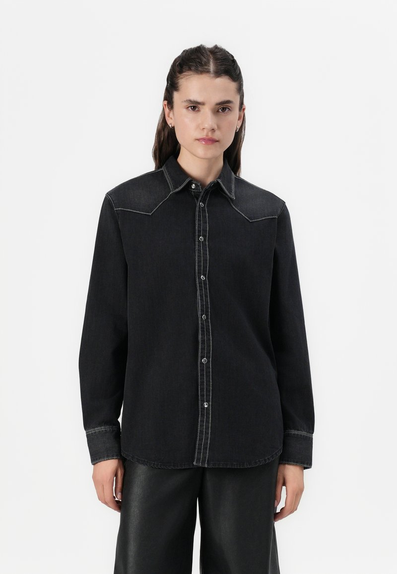 Replay SHIRT - Blúzka so zapínaním na gombíky - black