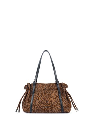 LANCASTER, LARGE VELVET EMMA - Sac à main - camel léopard