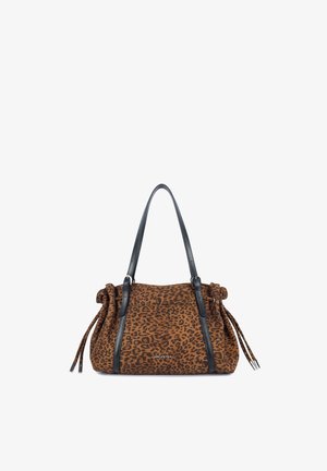 LANCASTER, LARGE VELVET EMMA - Sac à main - camel léopard