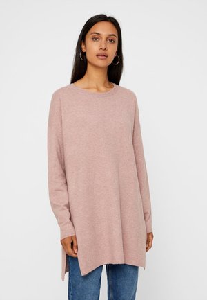 VMBRILLIANT LS O NECK LONG - Stickad tröja - rose