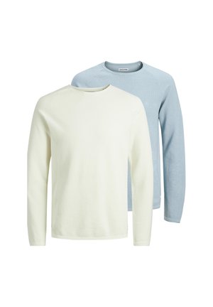 2 PACK - Stickad tröja - hellblau/creme