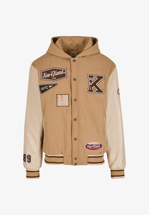 Karl Kani, KU233-001-2 KK RETRO PATCH WAVY BLOCK COLLEGE JACKET - Suvejakk - brown/sand/off white