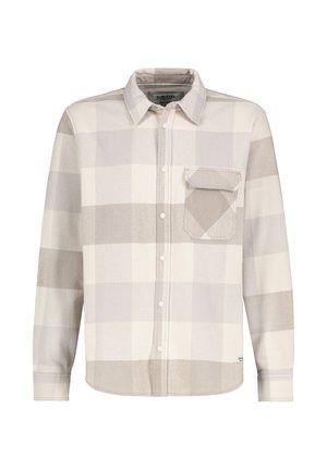 KARIERTES LANGARM MIT BRUSTTASCHE UND DRUCKKNÖPFEN - Shirt - beige