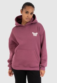 Smilodox NALA BACK PRINT HOODIE - Kapuzenpullover - dunkel rosa