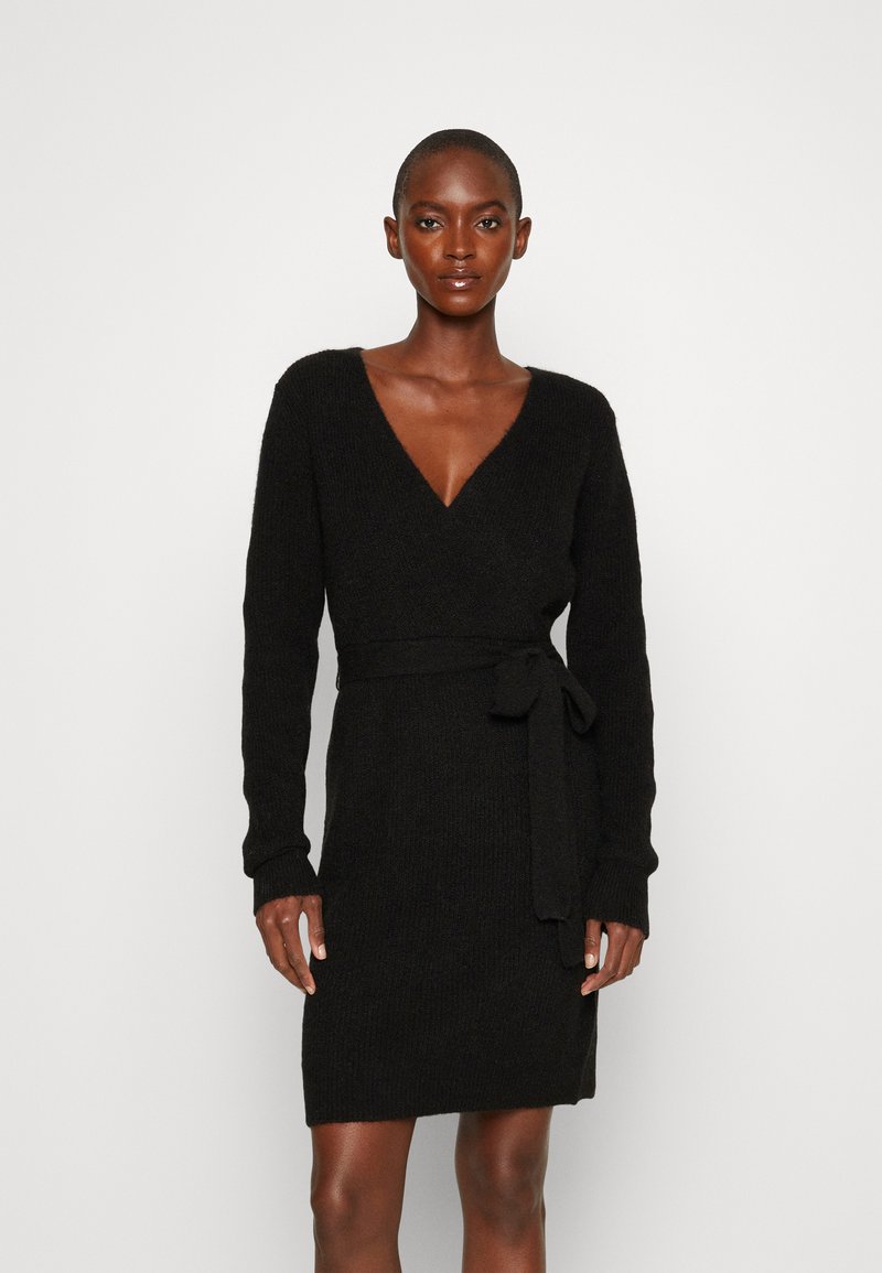PIECES Tall PCELLEN WRAP DRESS Jumper dress black Zalando.ie