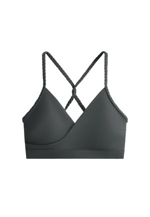 OYSHO, COMFORTLUX MEDIUM SUPPORT BRAIDED SPORTS BRA - Sportmelltartó közepesen nehéz sportoláshoz - grey