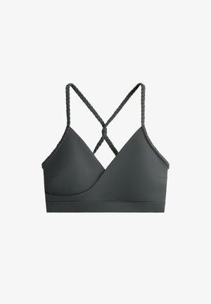 OYSHO, COMFORTLUX MEDIUM SUPPORT BRAIDED SPORTS BRA - Sportmelltartó közepesen nehéz sportoláshoz - grey