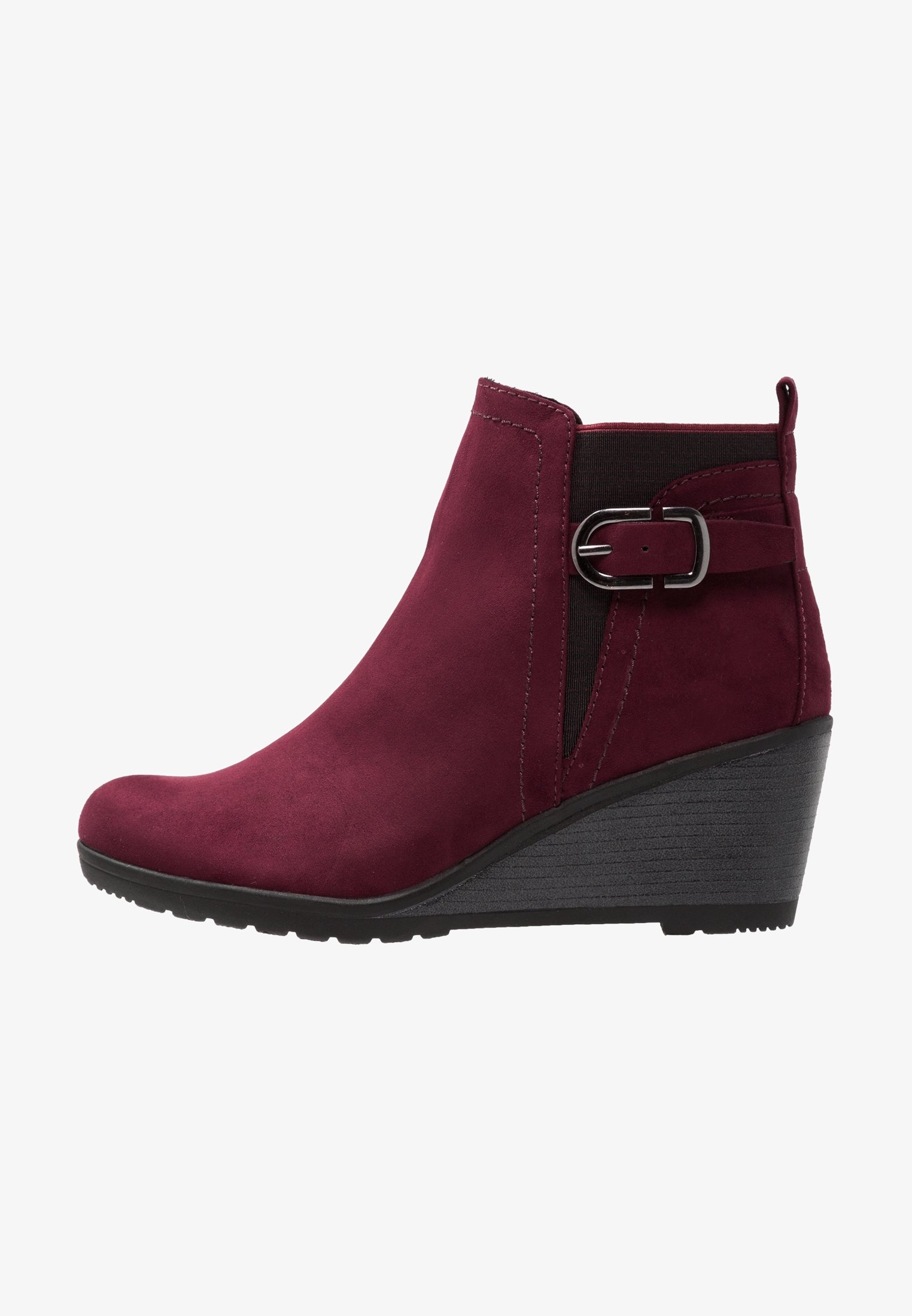 Marco Tozzi Ankle boots dark red (Pre-owned) Zalando