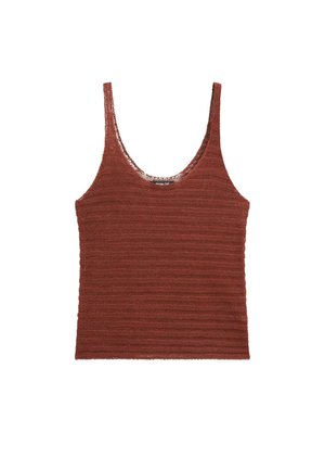 Massimo Dutti, TEXTURED KNIT STRAPPY TOP - Débardeur - bordeaux
