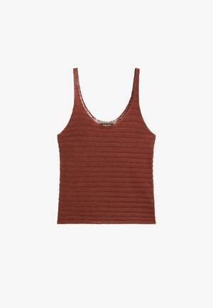 Massimo Dutti, TEXTURED KNIT STRAPPY TOP - Débardeur - bordeaux