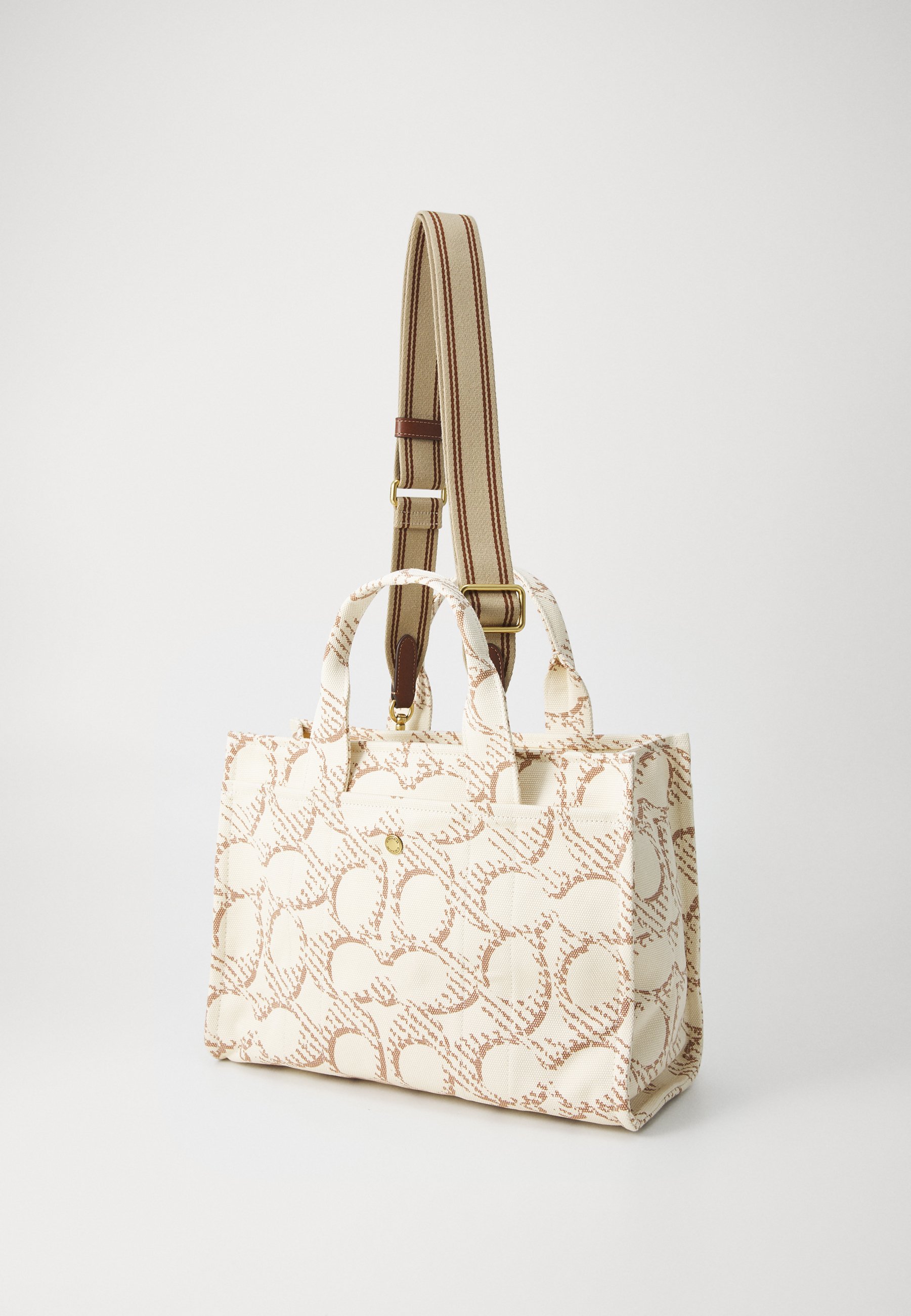 COACH CARGO TOTE BAG WITH SIGNATURE CANVAS - Handbag - natural