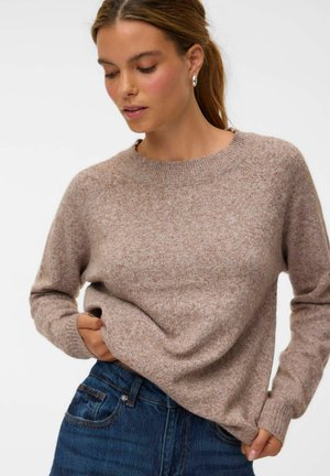 Vero Moda VMDOFFY LS O-NECK BLOUSE GA NOOS - Pullover - cocoa brown