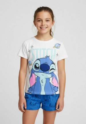 Fabelkids, STITCH MÄDCHEN PYJAMA KURZARM SET - Pyjama set - weiß